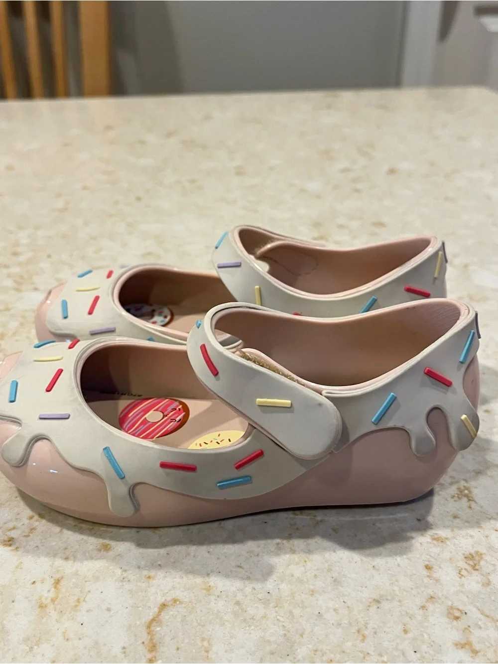 Mini Melissa Pink Donut Sandals with Multicolor Sprinkle Accents